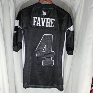 Reebok On Field #4 Brett Farve Minnesota Vikings Black/White Jersey - Sz 48 (L)